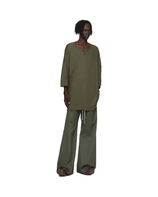 Rick Owens Green Khaki Concordians V Tommy T-Shirt for men