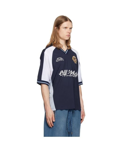 Off-White c/o Virgil Abloh Blue Royal Team Soccer T-Shirt for men