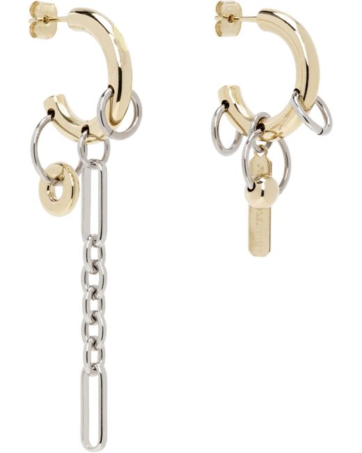 Justine Clenquet ゴールド＆シルバー Iris ピアス White