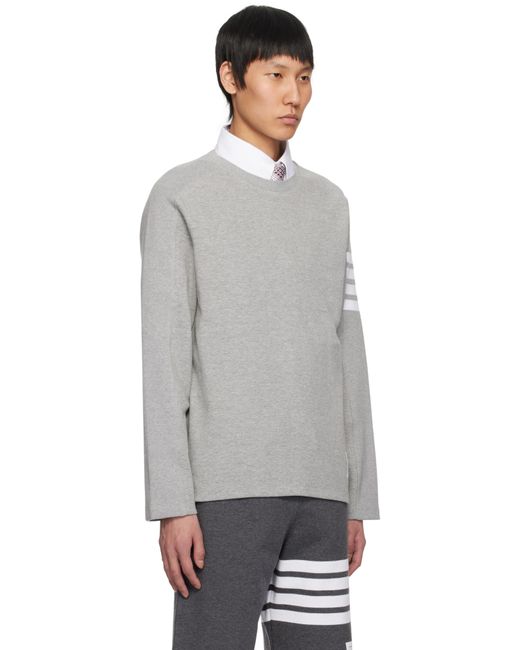 メンズ Thom Browne グレー Milano 4-Bar Tシャツ Black