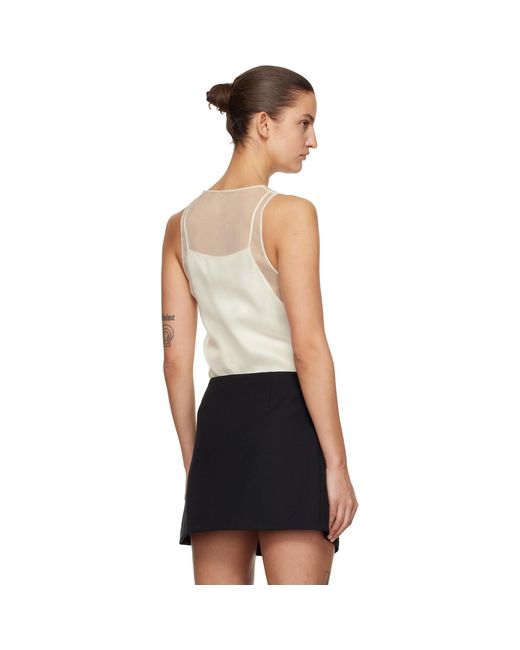 AMI Black Off- Sheer Silk Tank Top