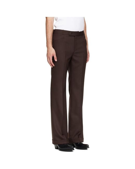 Ernest W. Baker Brown Cuffed 70's Trousers for men