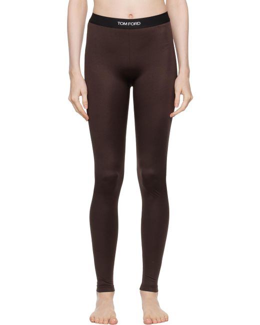 Tom Ford ブラウン ジャージ ロゴ レギンス Black