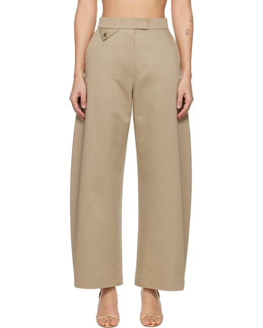 RECTO. ベージュ High-Rise Curved Legs トラウザーズ Natural
