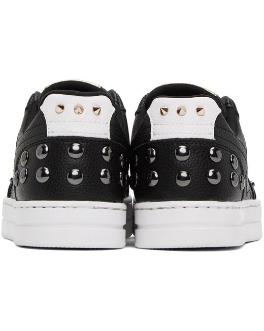 Versace Black Court 88 Spiked Sneakers