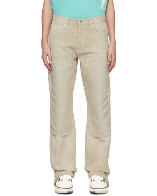 Amiri Natural Beige Jacquard Jeans for men