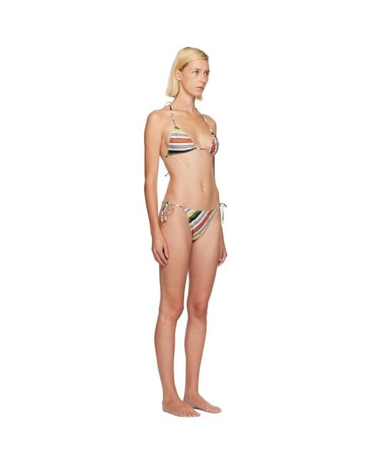 Jean Paul Gaultier Natural Printed Retro Stripe Bikini