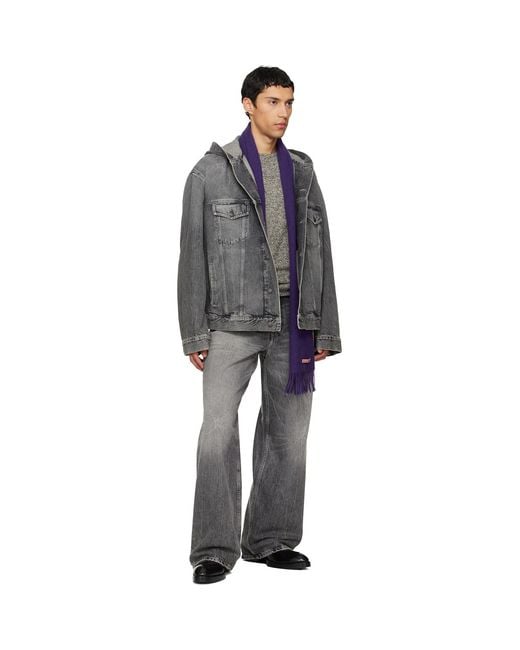 Acne Black Hooded Denim Jacket for men