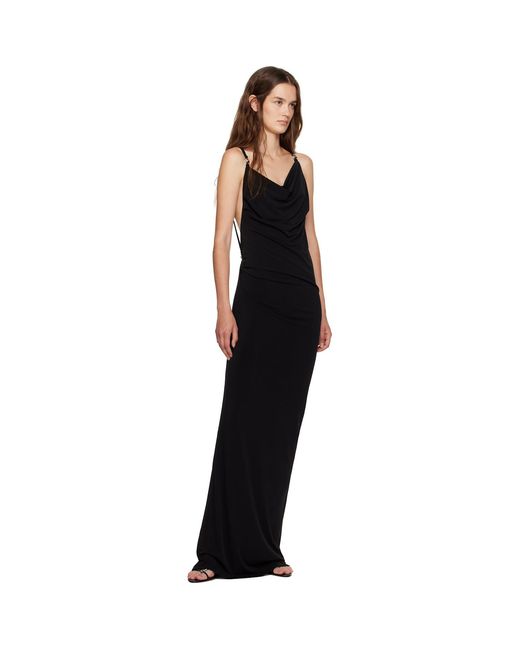 Coperni Black Logo Maxi Dress