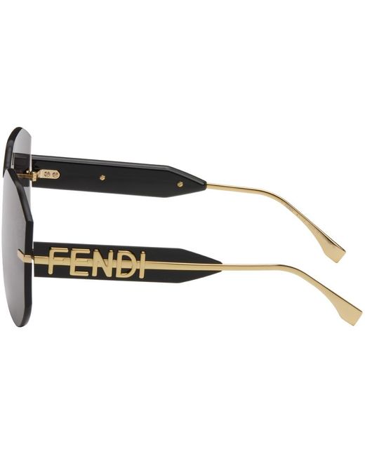 Fendi Black & Gold Graphy Sunglasses