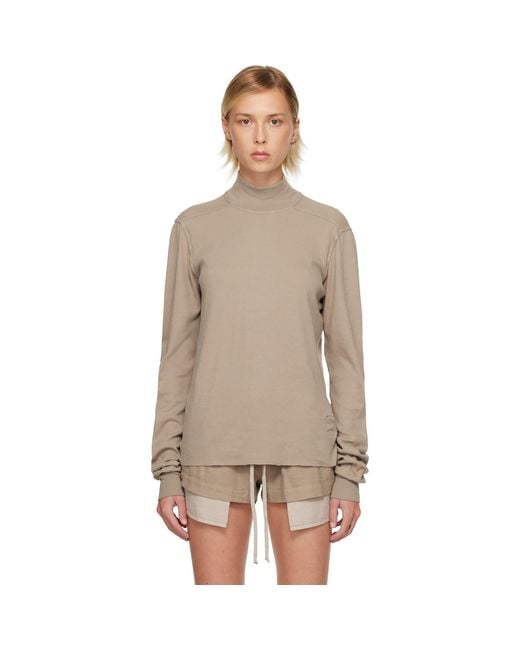Rick Owens Natural Taupe Concordians Headon Dbl Sweater