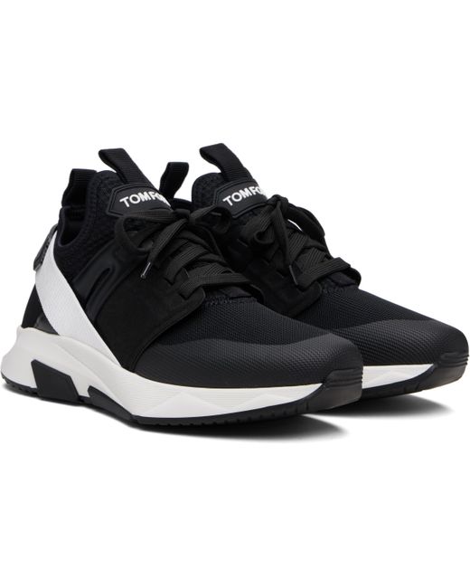Tom Ford Black Neoprene Suede Jago Sneakers for men