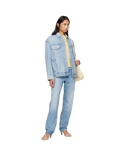 Agolde Blue 90's Mid Rise Straight Jeans