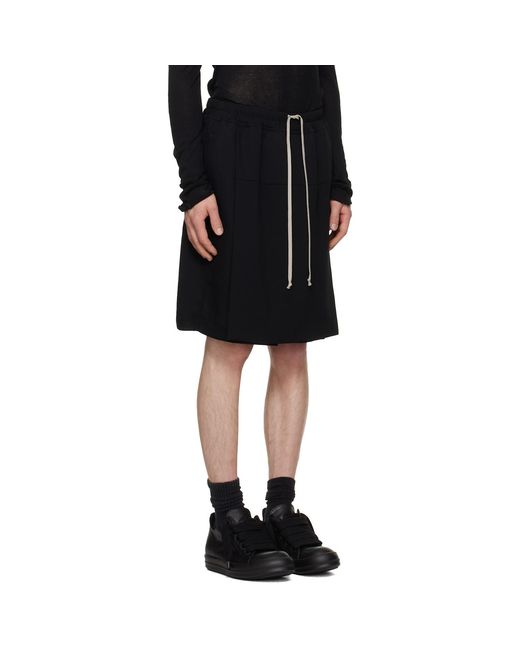 Rick Owens Black Tower Kilt Shorts for men