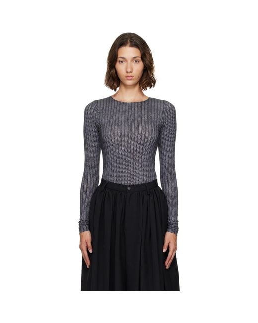 MM6 by Maison Margiela Black 'Trompe L'Oeil' Long-Sleeved T-Shirt