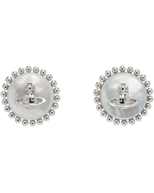 Boucles d'oreilles neyla argenté et blanc Vivienne Westwood en coloris Black