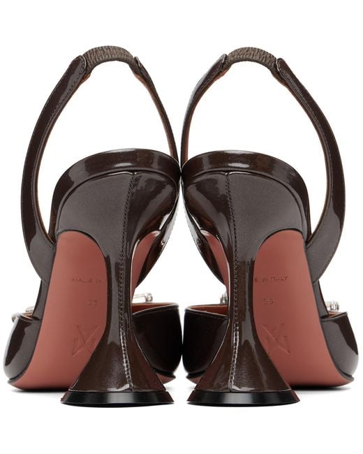 AMINA MUADDI Black Taupe Begum 95 Sling Heels