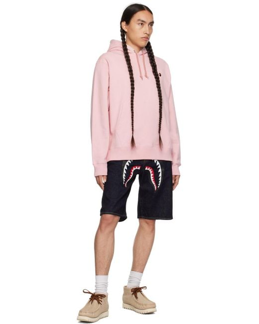 A Bathing Ape Pink Ape Head One Point Hoodie for men