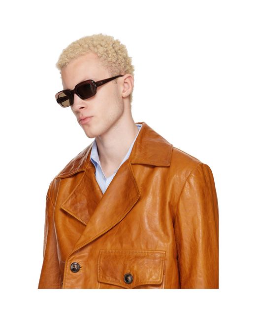 Loewe Black Rectangular Slim Sunglasses for men