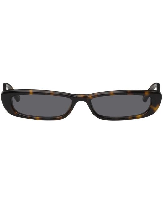 The Attico Black Tortoiseshell Linda Farrow Edition Thea Sunglasses