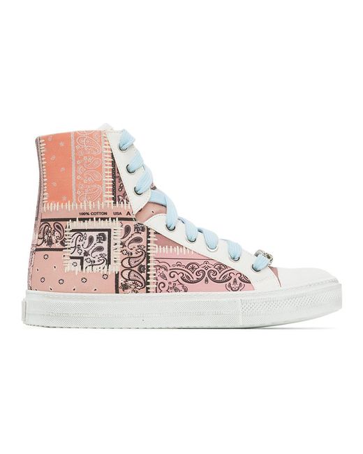 Amiri Multicolor Pink Bandana Reconstructed Sunset High-top Sneakers for men