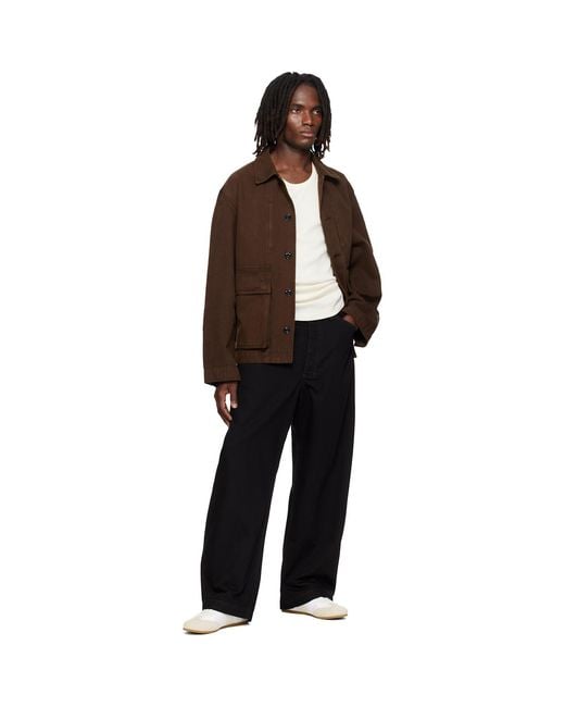 Lemaire Black Oversized Workwear Jeans for men
