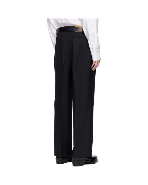 Second/Layer Black Saico Trousers for men