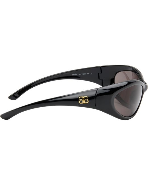 Balenciaga Black Oval Sunglasses for men