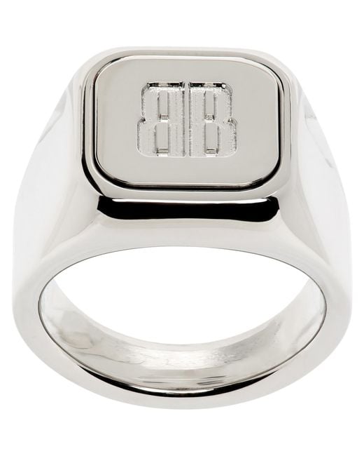 Balenciaga Metallic Nano Signet Ring