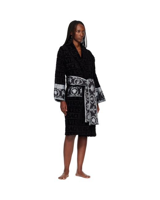 Versace Black 'I Heart Baroque' Bathrobe