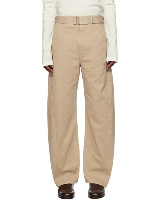 Lemaire Natural Ssense Exclusive Beige Twisted Belted Jeans for men