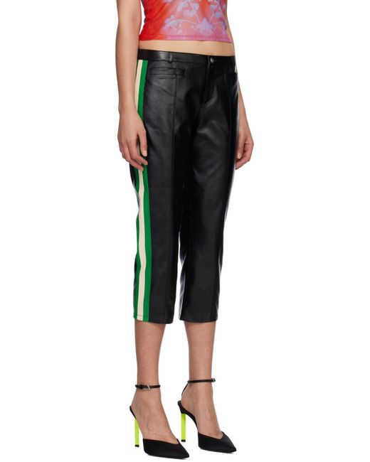 Miaou Black Capri Faux-leather Trousers