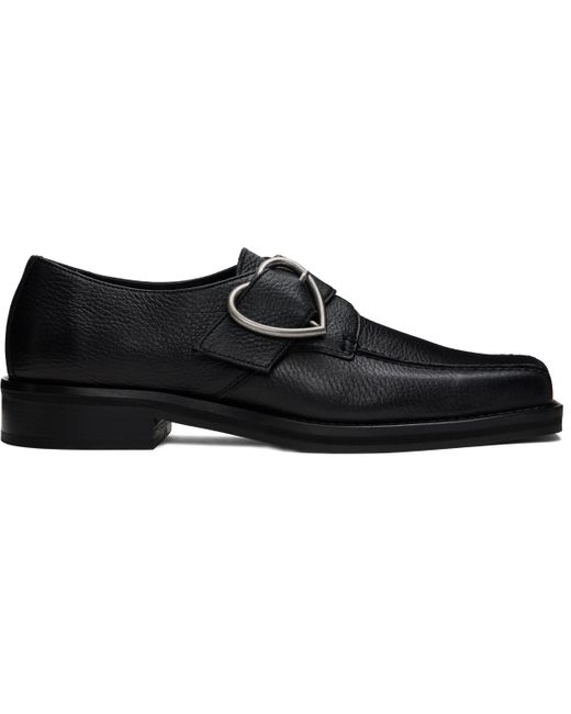 Martine Rose Black Square Toe Buckle Loafers for men