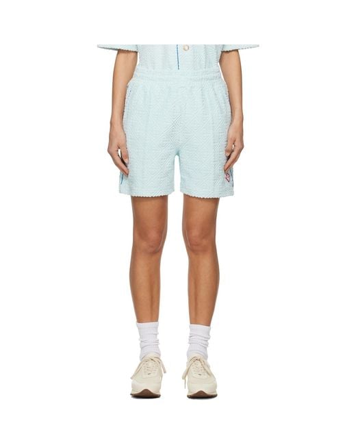 Casablanca Blue Monogram Towelling Shorts