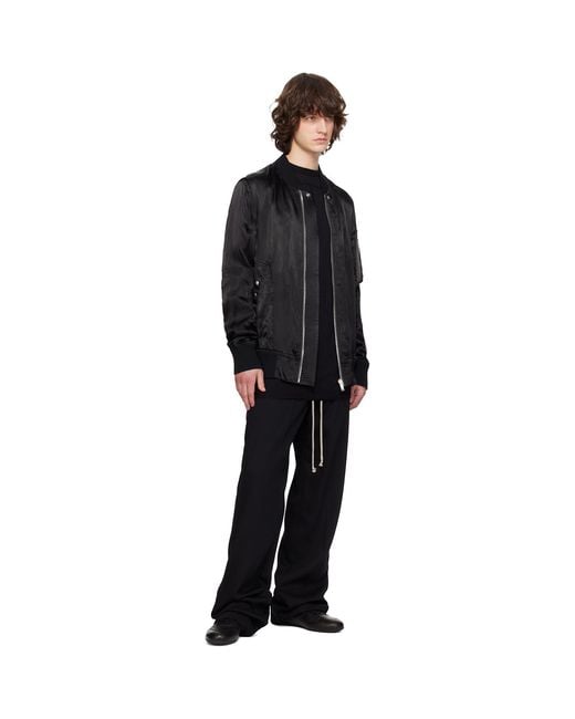 Rick Owens Black Temple Classic Flight Bomber Jacket for men
