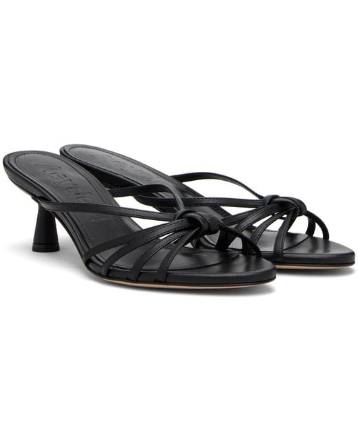 Aeyde Black Abby Leather Heeled Sandals
