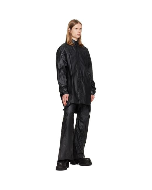 Julius Black Coated Big Shirt for men