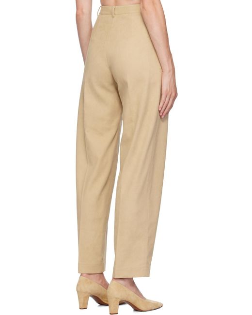 GIA STUDIOS Natural Cocoon Faux-Leather Trousers