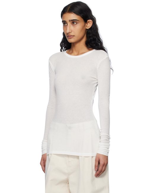 Ann Demeulemeester ホワイト Fiene 長袖Tシャツ White