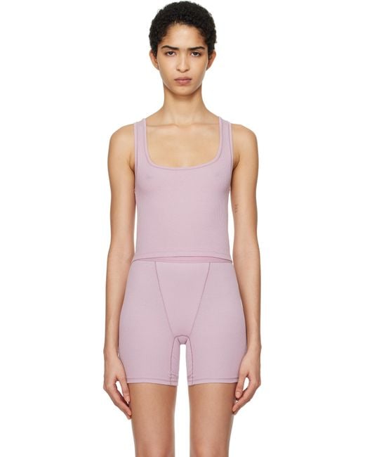 Skims パープル Cotton Rib タンクトップ Pink