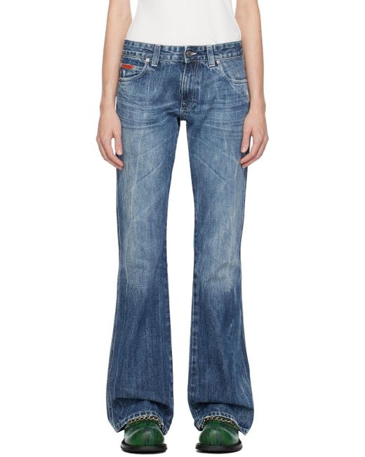 Martine Rose Blue Low-rise Jeans
