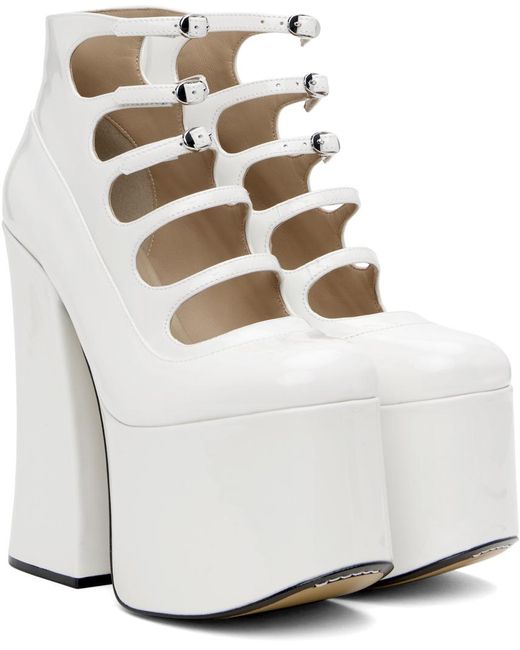 Chaussures à talon bottier kiki blanches en cuir verni Marc Jacobs en coloris White