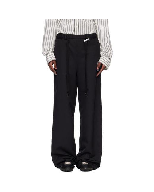 Maison Mihara Yasuhiro Black Wool-Like Easy Trousers