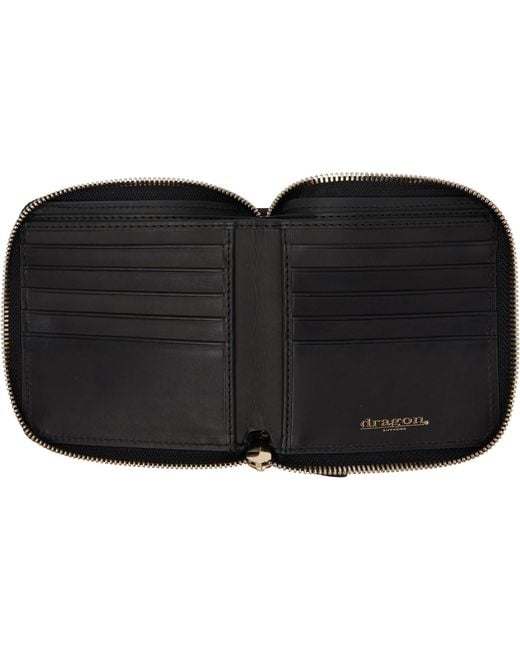 Dragon Diffusion Black Interlaced Square Zip Around Wallet