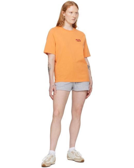 T-shirt à logo calligraphié Maison Kitsuné en coloris Orange