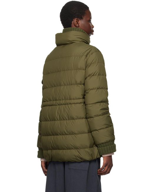 Moncler Baux Short Down Jacket in Green | Lyst