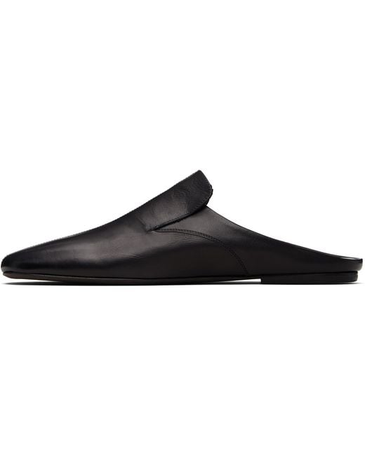 Dries Van Noten Black Leather Mule Slip-On Loafers for men