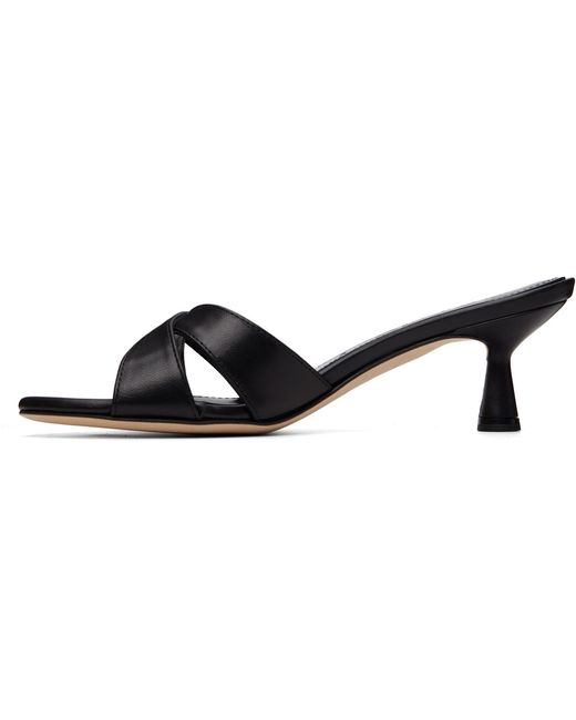 Aeyde Black Vero Leather Mule Heeled Sandals