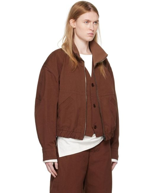 Lemaire Brown Layered Jacket