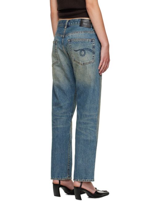 R13 Ssense限定 ブルー ボーイフレンド ジーンズ Blue